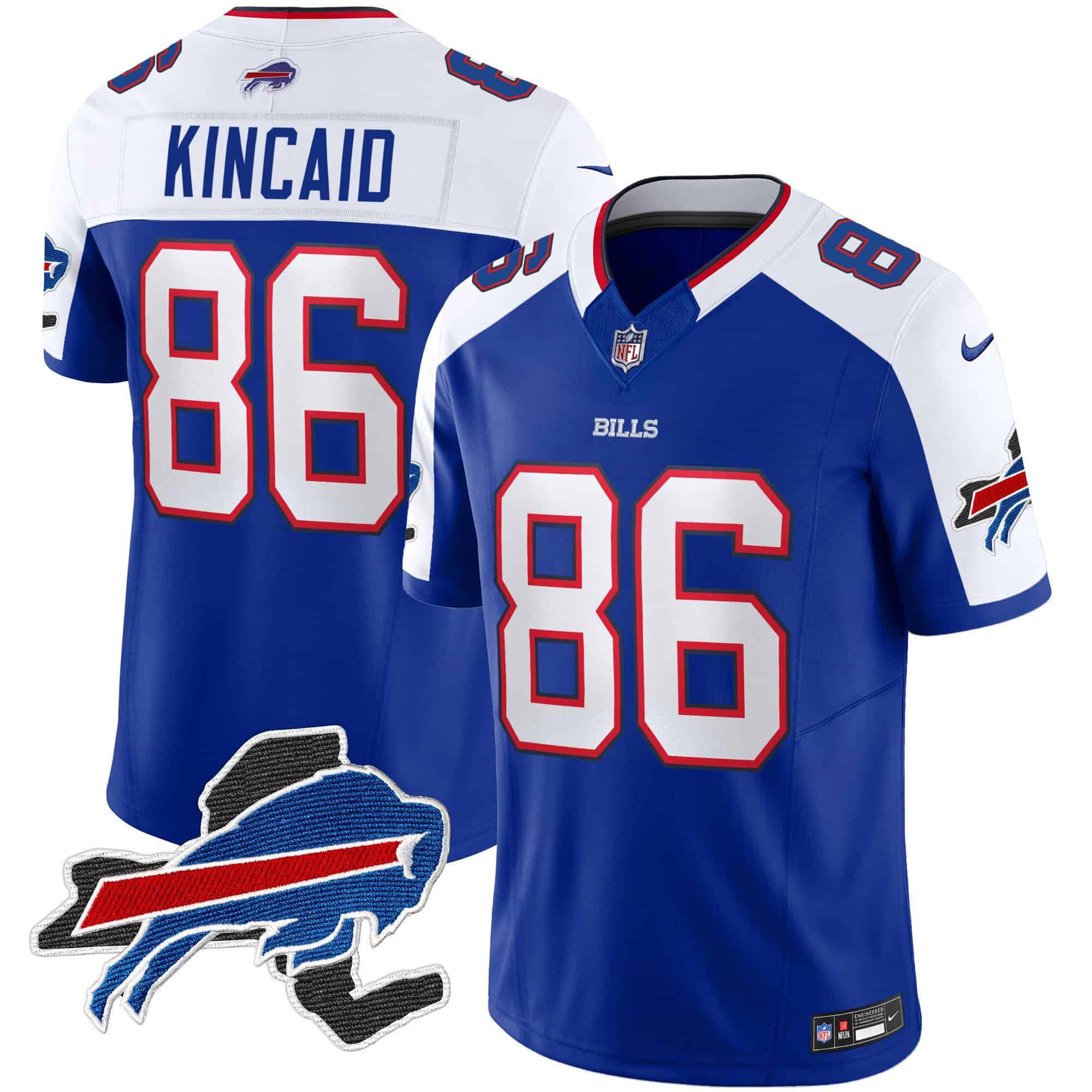 Men Buffalo Bills #86 Kincaid Blue 2024 Nike Patch Vapor Limited NFL Jersey
